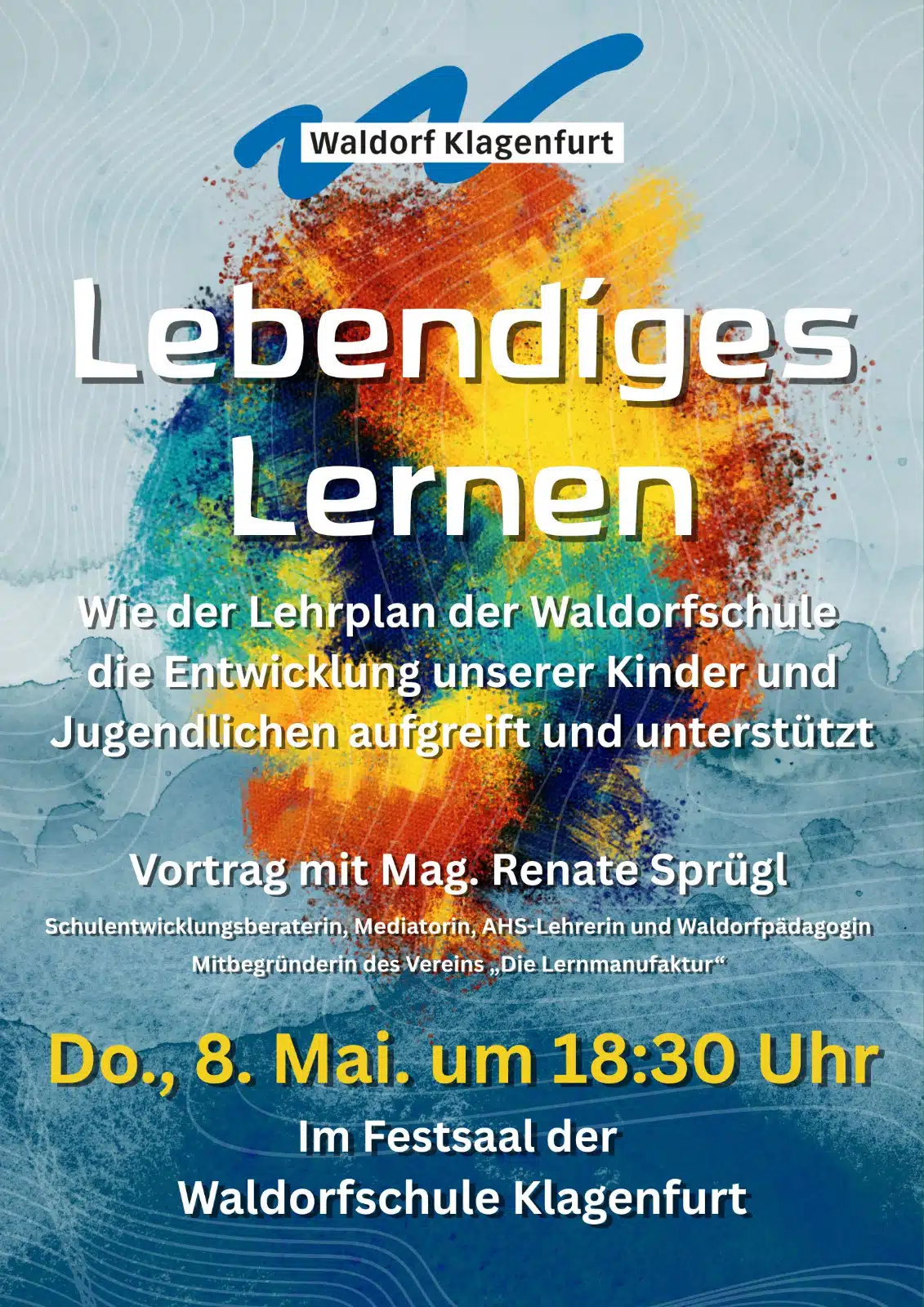 Plakat zum Vortrag von Renate Sprügl