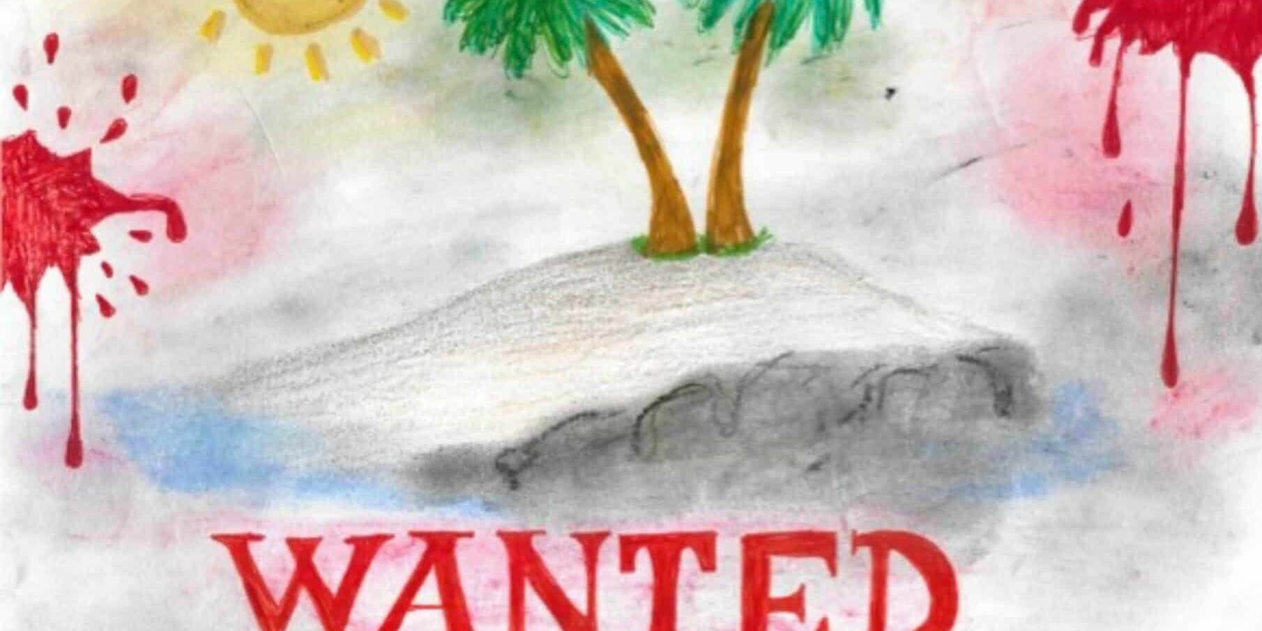 Theaterplakat mit einsamer Insel und Pistole